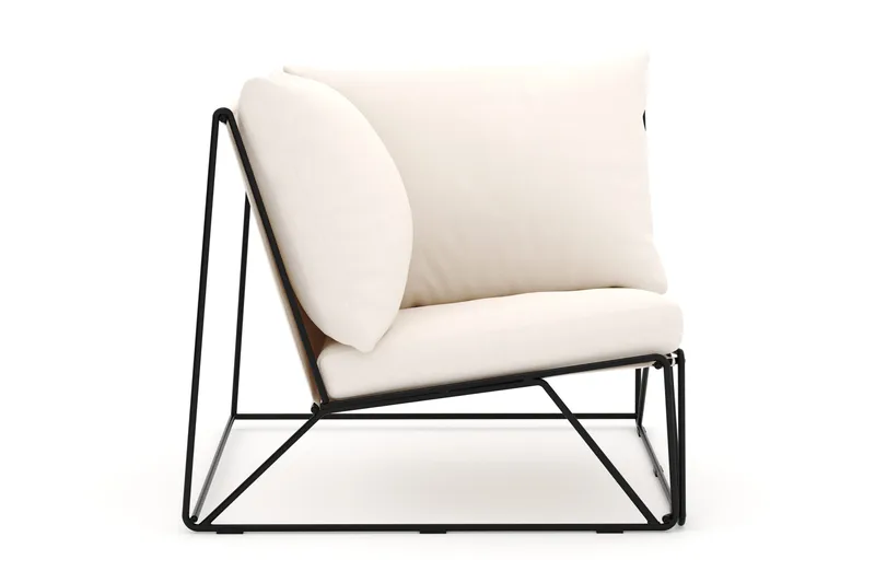 Usteryd hörnmodul utomhus i järn med vattenavisande dyna i beige - Svart - Products - Utemöbler & utemiljö - Övrigt utemöbler - Moduler utesoffa