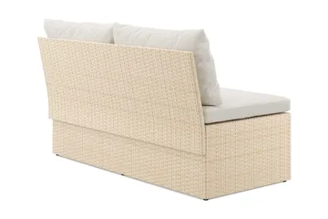 Bahamas Liten Balkongsoffa med dynor och pallar i konstrotting - Beige - Products - Utemöbler & utemiljö - Balkong & altan - Balkongmöbler - Balkongsoffa