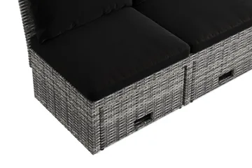 Bahamas Liten Balkongsoffa med dynor och pallar i konstrotting - Grå - Products - Utemöbler & utemiljö - Balkong & altan - Balkongmöbler - Balkongsoffa