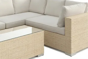 Bahamas L-formad utesoffa höger, 6-sits med bord - Beige - Products - Utemöbler & utemiljö - Loungemöbler - Loungeset & loungegrupp