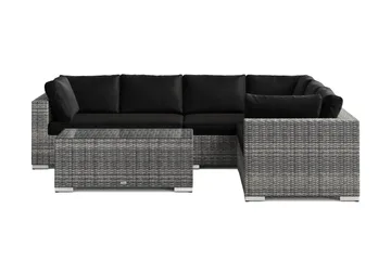 Bahamas L-formad utesoffa höger, 6-sits med bord - Grå - Products - Utemöbler & utemiljö - Loungemöbler - Loungeset & loungegrupp