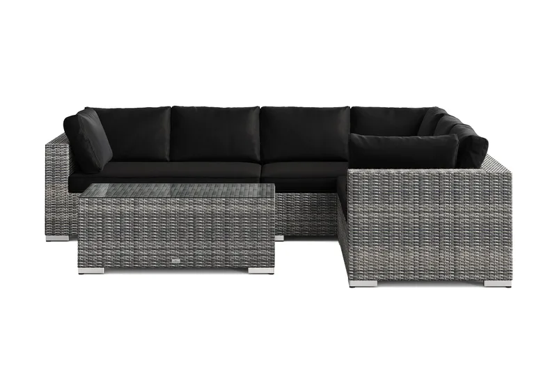 Bahamas L-formad utesoffa höger, 6-sits med bord - Grå - Products - Utemöbler & utemiljö - Loungemöbler - Loungeset & loungegrupp