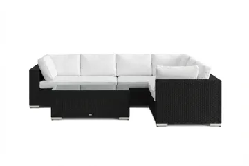 Bahamas L-formad utesoffa höger, 6-sits med bord - Svart - Products - Utemöbler & utemiljö - Loungemöbler - Loungeset & loungegrupp