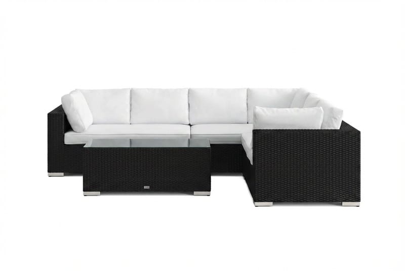 Bahamas L-formad utesoffa höger, 6-sits med bord - Svart - Products - Utemöbler & utemiljö - Loungemöbler - Loungeset & loungegrupp
