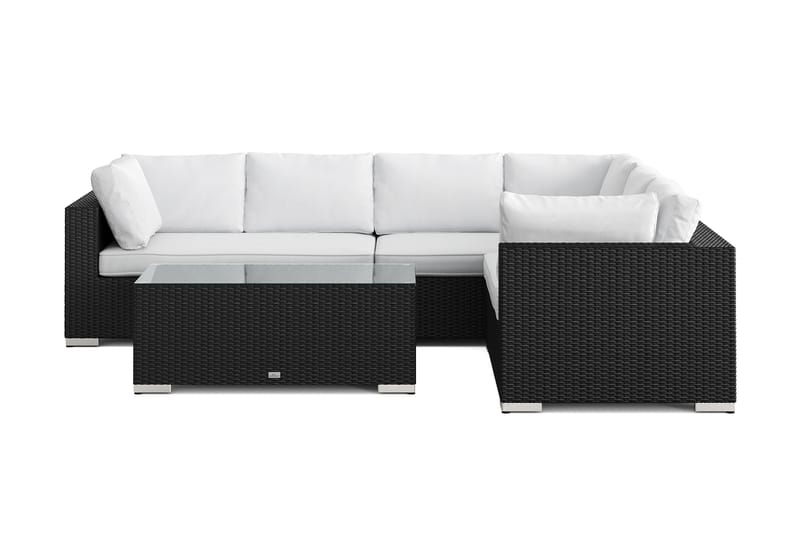 Bahamas L-formad utesoffa höger, 6-sits med bord - Svart - Products - Utemöbler & utemiljö - Loungemöbler - Loungeset & loungegrupp