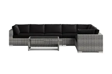 Bahamas L-formad utesoffa höger, 7-sits med bord och hylla - Grå - Products - Utemöbler & utemiljö - Loungemöbler - Loungeset & loungegrupp