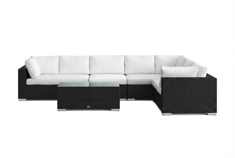 Bahamas L-formad utesoffa höger, 7-sits med bord - Svart - Products - Utemöbler & utemiljö - Loungemöbler - Loungeset & loungegrupp