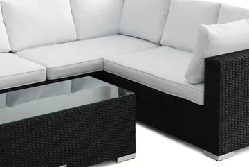Bahamas L-formad utesoffa vänster, 6-sits med bord - Svart - Products - Utemöbler & utemiljö - Loungemöbler - Loungeset & loungegrupp
