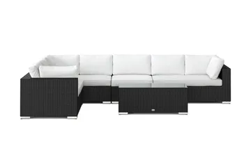 Bahamas L-formad utesoffa vänster, 7-sits med bord - Svart - Products - Utemöbler & utemiljö - Loungemöbler - Loungeset & loungegrupp