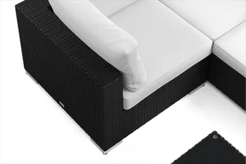 Bahamas U-formad utomhus loungegrupp 7-sits med vändbar divan och bord - Svart - Products - Utemöbler & utemiljö - Loungemöbler - Loungeset & loungegrupp