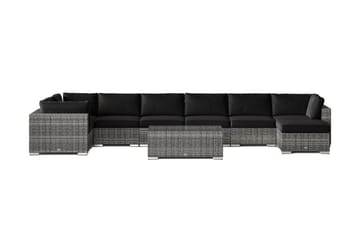 Bahamas U-formad utomhus loungegrupp 8-sits med vändbar divan och bord - Grå - Products - Utemöbler & utemiljö - Loungemöbler - Loungeset & loungegrupp