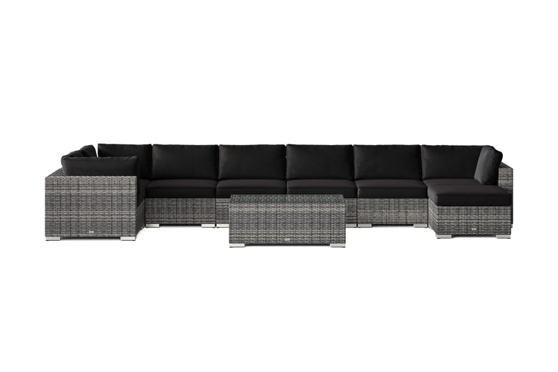 Bahamas U-formad utomhus loungegrupp 8-sits med vändbar divan och bord - Grå - Products - Utemöbler & utemiljö - Loungemöbler - Loungeset & loungegrupp