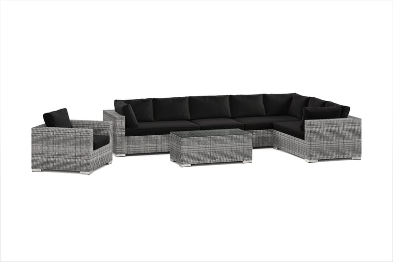 Bahamas utomhus L-soffa höger 8-sits med fåtölj och bord - Grå - Products - Utemöbler & utemiljö - Loungemöbler - Loungeset & loungegrupp