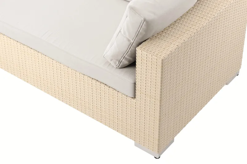 Bahamas utomhus L-soffa vänster 7-sits med fåtölj och bord med hylla - Beige - Products - Utemöbler & utemiljö - Loungemöbler - Loungeset & loungegrupp