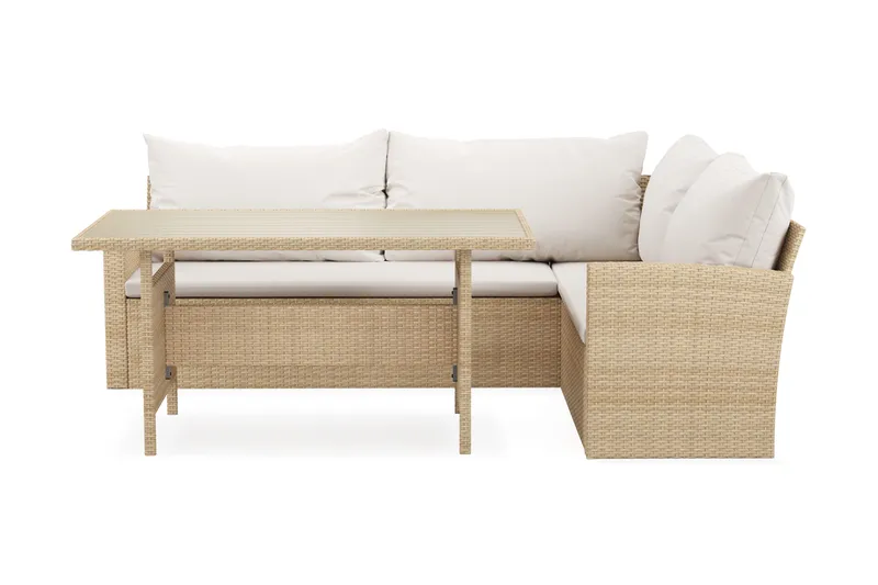 James Light 5-sits soffgrupp utomhus Högervänd i konstrotting, Beige