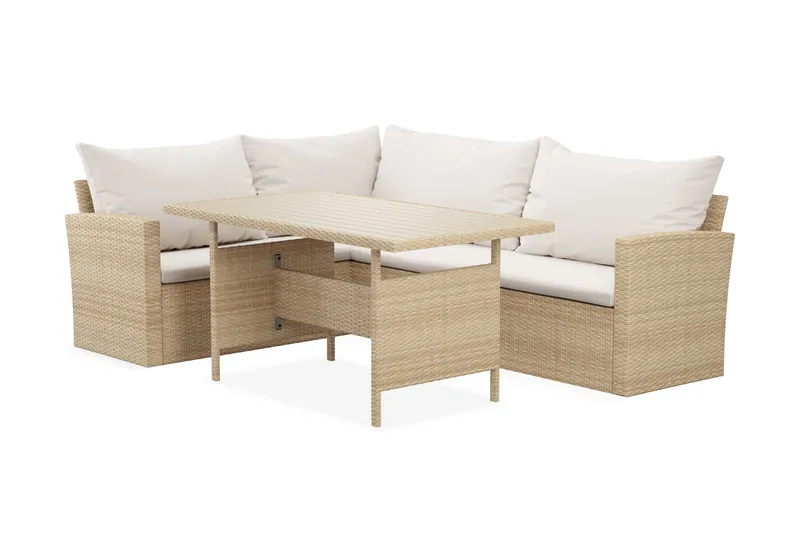 James Light 5-sits soffgrupp utomhus Vänstervänd i konstrotting - Beige - Products - Utemöbler & utemiljö - Loungemöbler - Loungeset & loungegrupp
