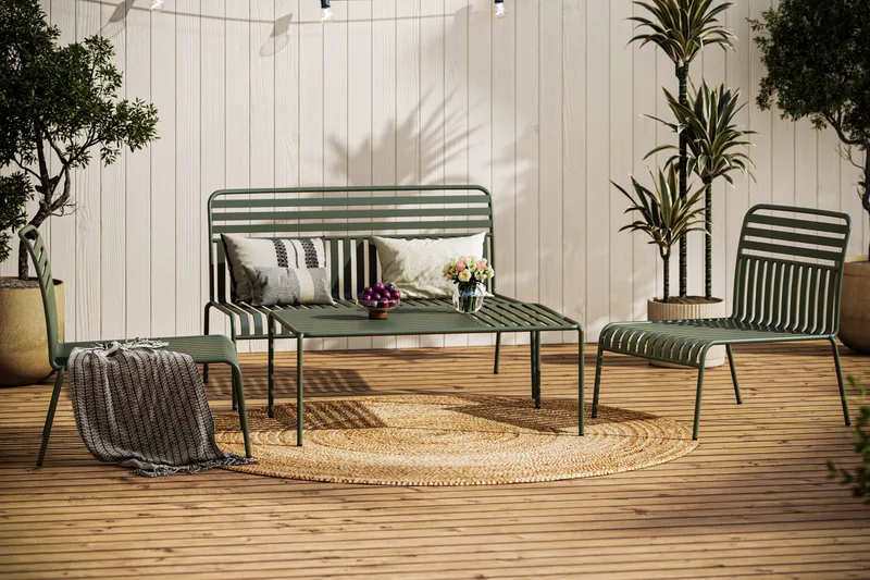 Jarva Liten 4-sits Soffgrupp Utomhus i metall - Oliv - Products - Utemöbler & utemiljö - Loungemöbler - Loungeset & loungegrupp