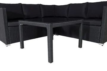 Kuba Loungegrupp Utomhus med Dynor - Svart - Products - Utemöbler & utemiljö - Loungemöbler - Loungeset & loungegrupp