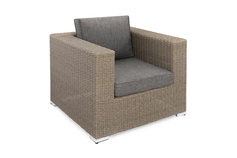 Marcus Loungefåtölj med Dyna - Utefåtölj Rotting Utemöbler, Grå