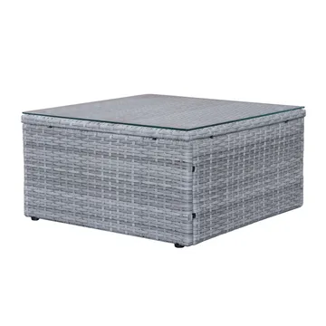 Mendoza l-formad 4-sits soffgrupp i konstrotting för altan och terrass - Grå / Blåa dynor - Products - Utemöbler & utemiljö - Loungemöbler - Loungeset & loungegrupp