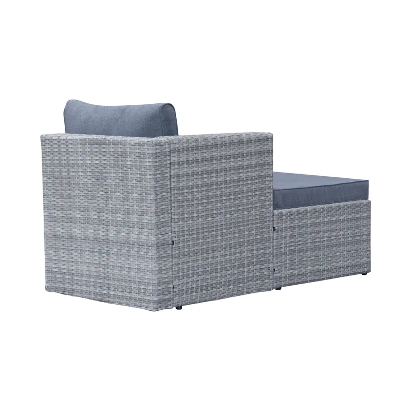 Mendoza l-formad 4-sits soffgrupp i konstrotting för altan och terrass - Grå / Blåa dynor - Products - Utemöbler & utemiljö - Loungemöbler - Loungeset & loungegrupp