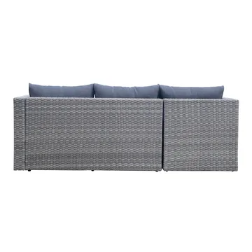 Mendoza l-formad 4-sits soffgrupp i konstrotting för altan och terrass - Grå / Blåa dynor - Products - Utemöbler & utemiljö - Loungemöbler - Loungeset & loungegrupp