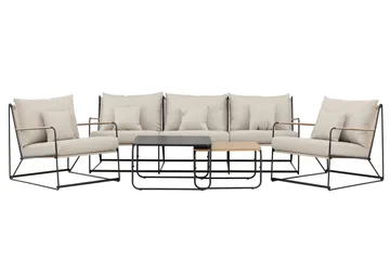 Palazzo Soffgrupp Utomhus 5-sits - Svart/Beige - Products - Utemöbler & utemiljö - Loungemöbler - Loungeset & loungegrupp