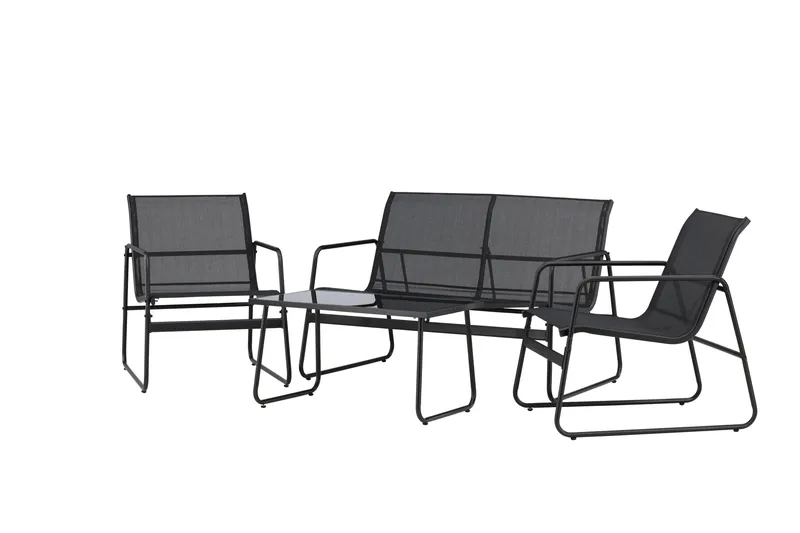 Scopello Soffgrupp Utomhus 4-sits - Svart - Products - Utemöbler & utemiljö - Loungemöbler - Loungeset & loungegrupp