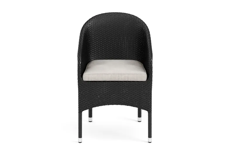 Thor loungestol utomhus i konstrotting med beige sittdyna - Svart - Products - Utemöbler & utemiljö - Loungemöbler - Loungestol utomhus