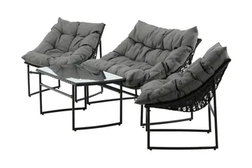 Tina Loungegrupp Utomhus 4-sits - Svart - Products - Utemöbler & utemiljö - Loungemöbler - Loungeset & loungegrupp