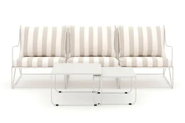 Usteryd 3 sits Loungesoffa med satsbord - Beige/Striped - Products - Utemöbler & utemiljö - Loungemöbler - Loungeset & loungegrupp