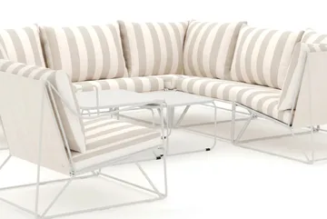 Usteryd utomhus hörnsoffa 6-sits vändbar med fåtölj - Beige/Striped - Products - Utemöbler & utemiljö - Loungemöbler - Loungeset & loungegrupp