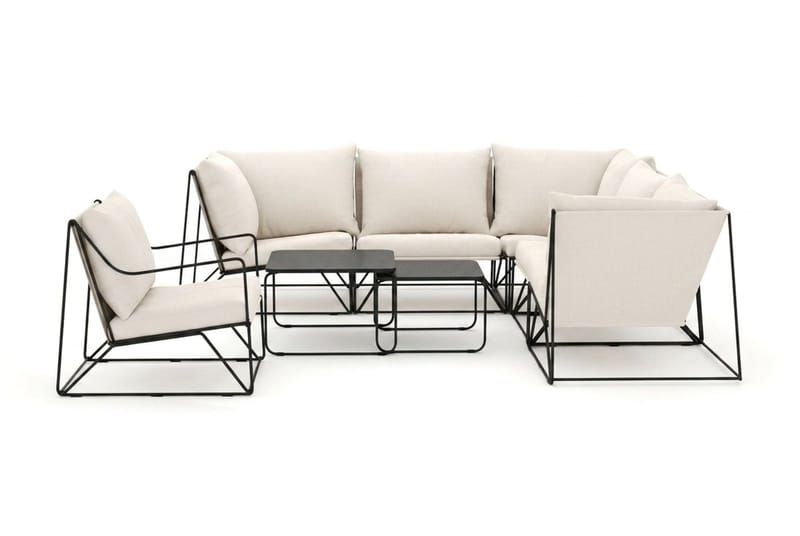 Usteryd utomhus hörnsoffa 6-sits vändbar med fåtölj - Svart/Beige - Products - Utemöbler & utemiljö - Loungemöbler - Loungeset & loungegrupp