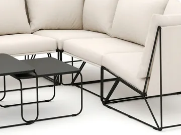 Usteryd utomhus hörnsoffa 6-sits vändbar med fåtölj - Svart/Beige - Products - Utemöbler & utemiljö - Loungemöbler - Loungeset & loungegrupp