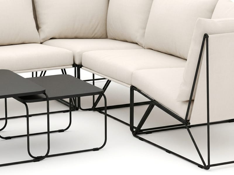 Usteryd utomhus hörnsoffa 6-sits vändbar med fåtölj - Svart/Beige - Products - Utemöbler & utemiljö - Loungemöbler - Loungeset & loungegrupp