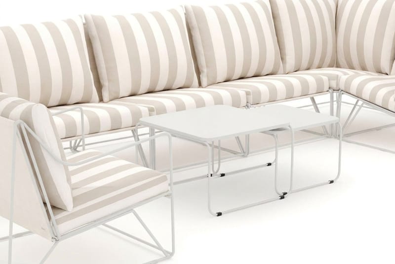 Usteryd utomhus hörnsoffa 7-sits vändbar med fåtölj - Beige/Striped - Products - Utemöbler & utemiljö - Loungemöbler - Loungeset & loungegrupp