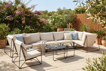 Usteryd utomhus hörnsoffa 7-sits vändbar med fåtölj - Svart/Beige - Products - Utemöbler & utemiljö - Loungemöbler - Loungesoffor