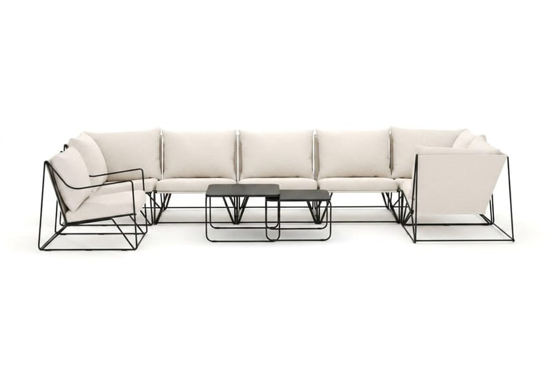 Usteryd utomhus hörnsoffa 7-sits vändbar med fåtölj - Svart/Beige - Products - Utemöbler & utemiljö - Loungemöbler - Loungesoffor