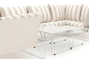 Usteryd utomhus U-soffa 6-sits med stängt avslut - Beige/Striped - Products - Utemöbler & utemiljö - Loungemöbler - Loungeset & loungegrupp