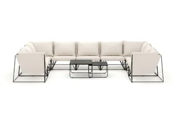 Usteryd utomhus U-soffa 9-sits med stängt avslut - Svart/Beige - Products - Utemöbler & utemiljö - Loungemöbler - Loungeset & loungegrupp