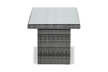 Bahamas Loungebord och Soffbord Utomhus 100 cm Konstrotting Glas - Grå - Products - Utemöbler & utemiljö - Utebord & trädgårdsbord - Loungebord & soffbord utomhus