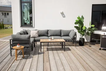 Brasilia Soffbord och Loungebord Utomhus 110 cm Teak Trä - Svart - Products - Utemöbler & utemiljö - Utebord & trädgårdsbord - Loungebord & soffbord utomhus
