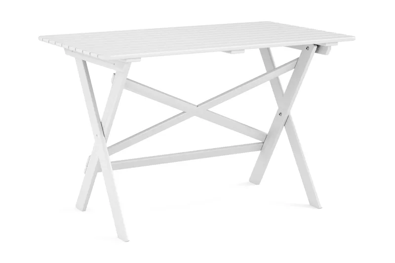 Landet Rektangulärt Matbord utomhus 118x70x74 cm i akacia trä, Vit