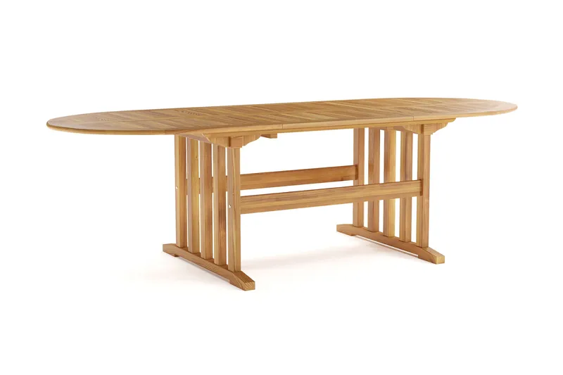 Menorca Stort Ovalt Förlängningbart Matbord i trä Utomhus 100x180 cm - Teak / Natur - Products - Utemöbler & utemiljö - Utebord & trädgårdsbord - Matbord utomhus