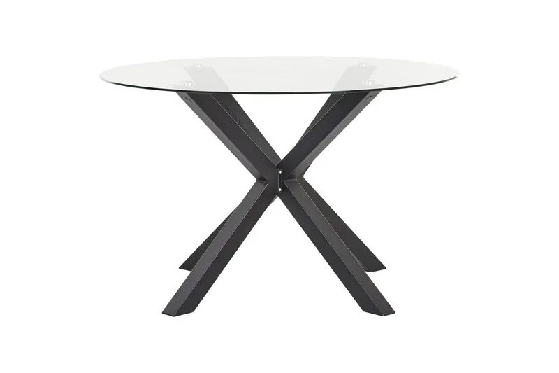 Runt bord Maletto, Svart, genomskinlig