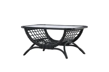 Moana Soffbord och Matbord Utomhus 95,5 cm Glas Rotting - Svart - Products - Utemöbler & utemiljö - Utebord & trädgårdsbord - Loungebord & soffbord utomhus