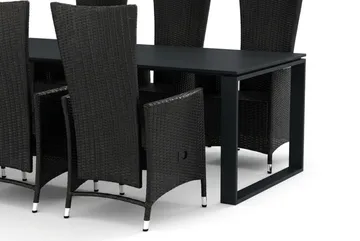 Devon utomhus matgrupp 210x100 cm med 6 Jenny matstolar - Svart - Products - Utemöbler & utemiljö - Utegrupp - Matgrupp utomhus