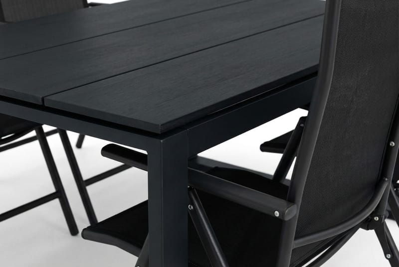 Devon utomhus matgrupp 210x100 cm med 6 positionsstolar - Svart - Products - Utemöbler & utemiljö - Utegrupp - Matgrupp utomhus