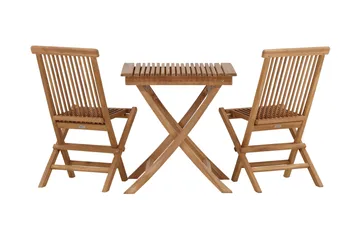 Ghana Caféset 70 cm + 2 Kenya Hopfällbara Karmsttolar - Brun - Products - Utemöbler & utemiljö - Utegrupp - Cafegrupp & cafeset