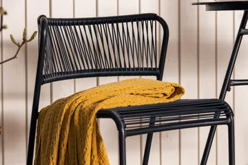 Lamborg Caféset 120 cm Oval + 2 Utestolar - Glas/Svart - Products - Utemöbler & utemiljö - Utegrupp - Cafegrupp & cafeset